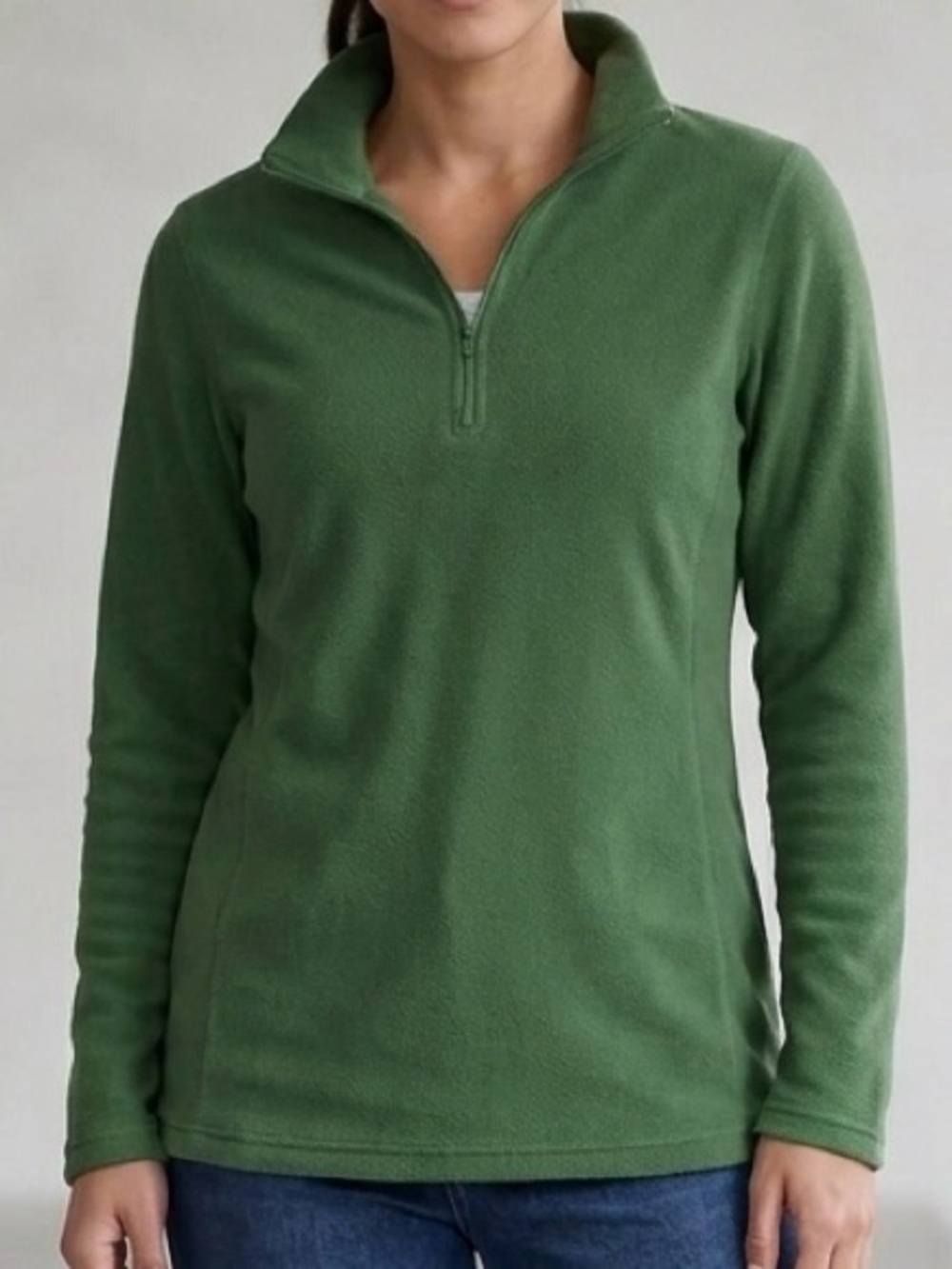 GAP Women’s Green Fleece Quarter-Zip Pullover Small